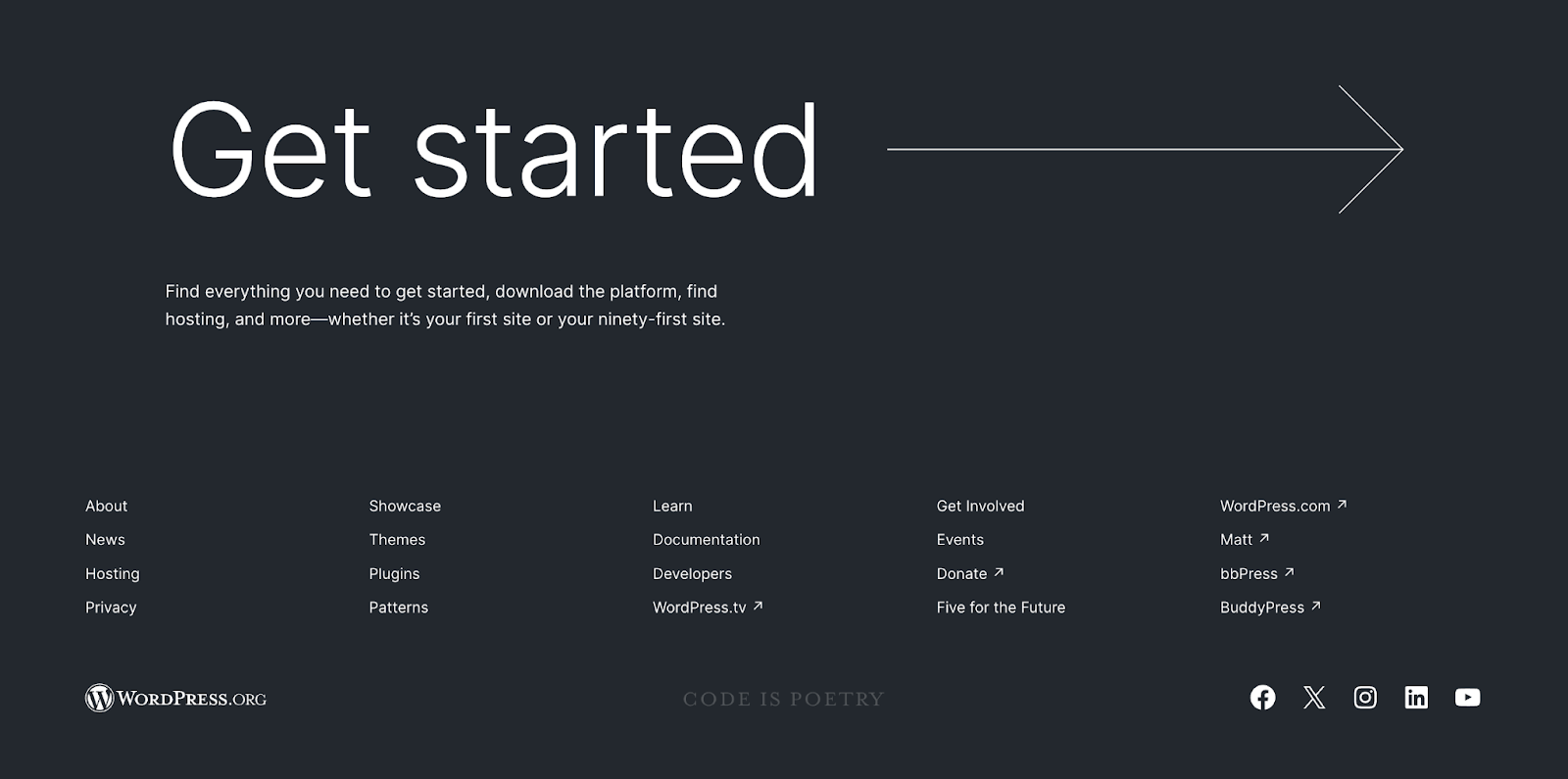 WordPress.org footer