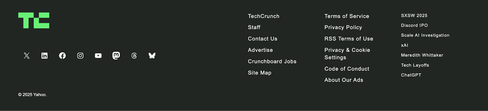 TechCrunch footer