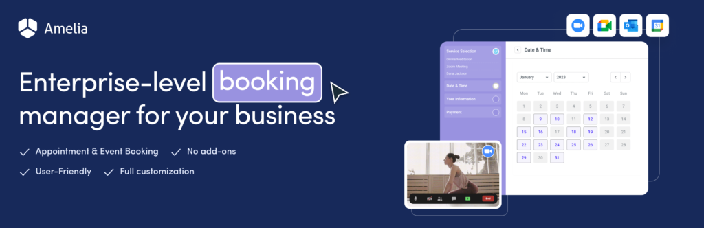 amelia wordpress scheduling and billing