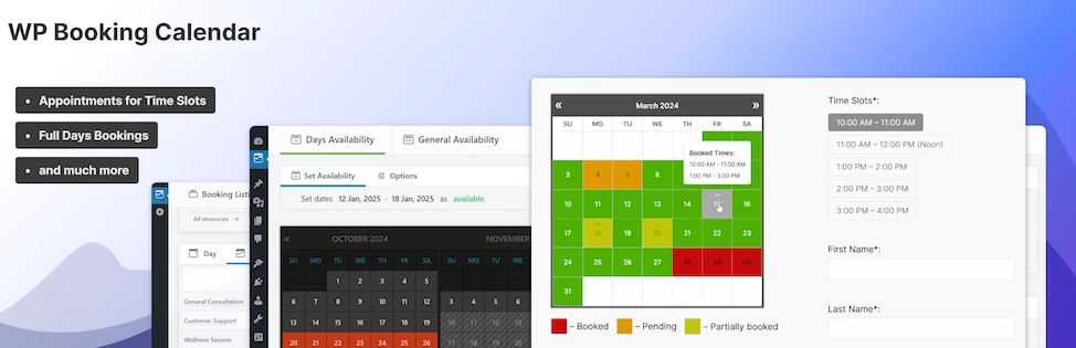 booking calendar wordpress scheduling and billing