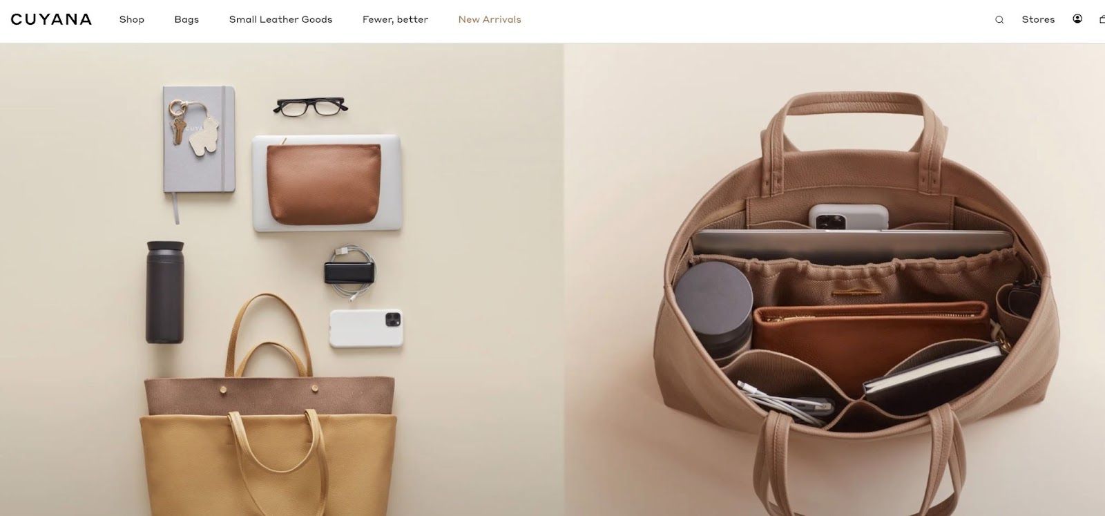 Cuyana’s homepage. 