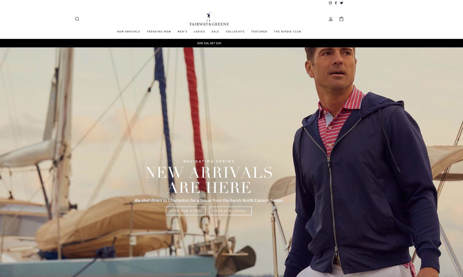 Fairway & Greene’s homepage. 