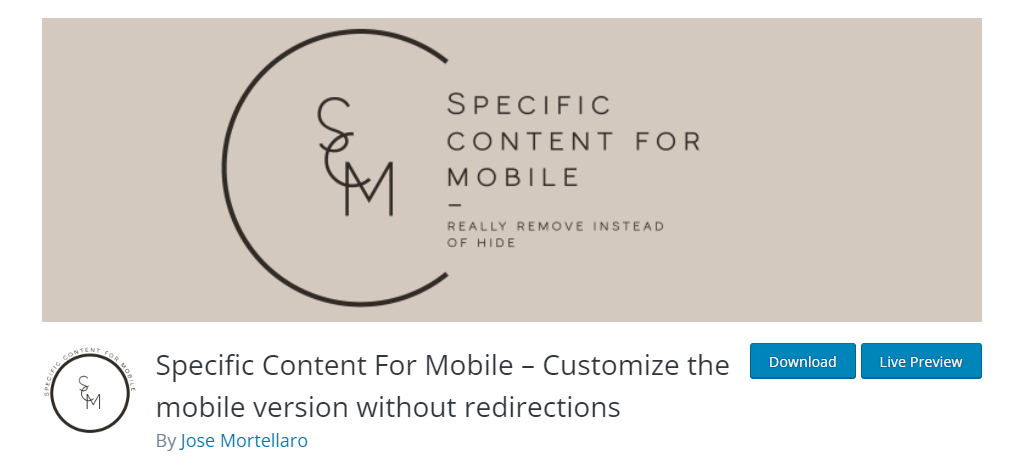 Specific Content for Mobile