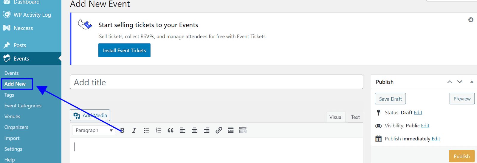 How to add a new event.
