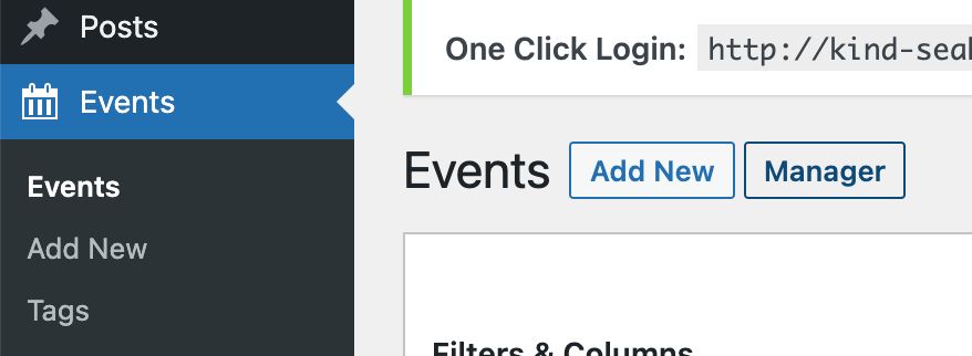 Select event manager.
