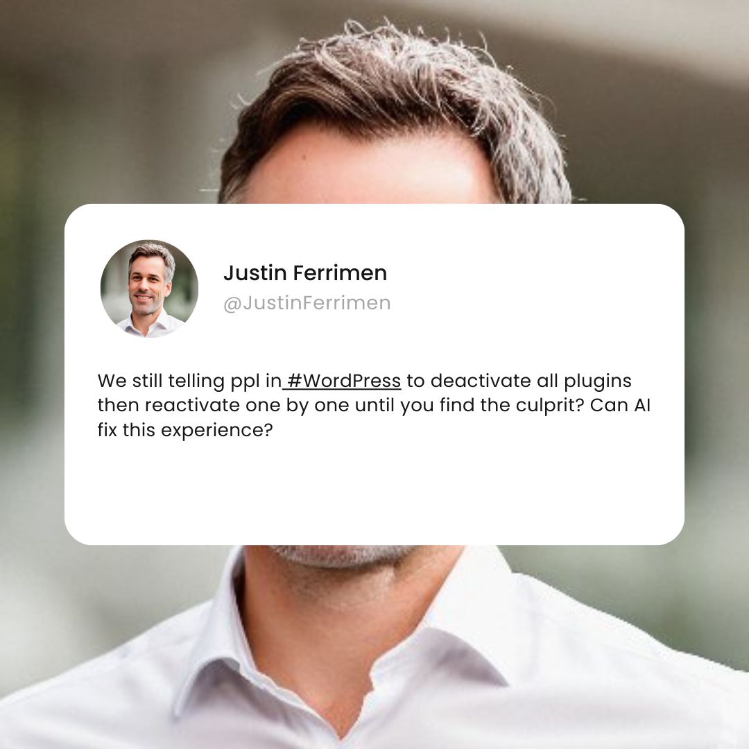 A tweet from Justin Ferrimen.