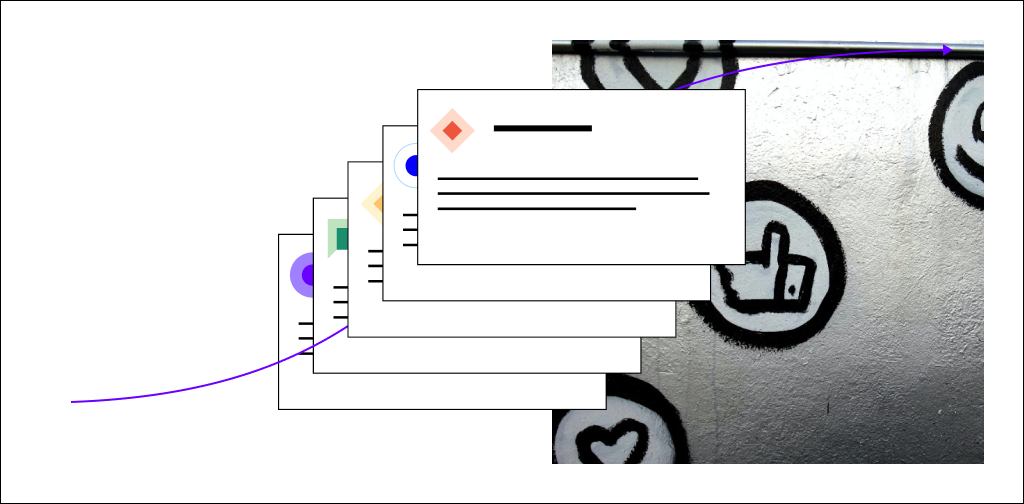 Illustration of tweets and a thumbs up