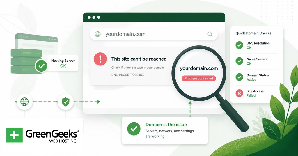 Confirm the domain is the source of DNS_PROBE_FINISHED_NXDOMAIN