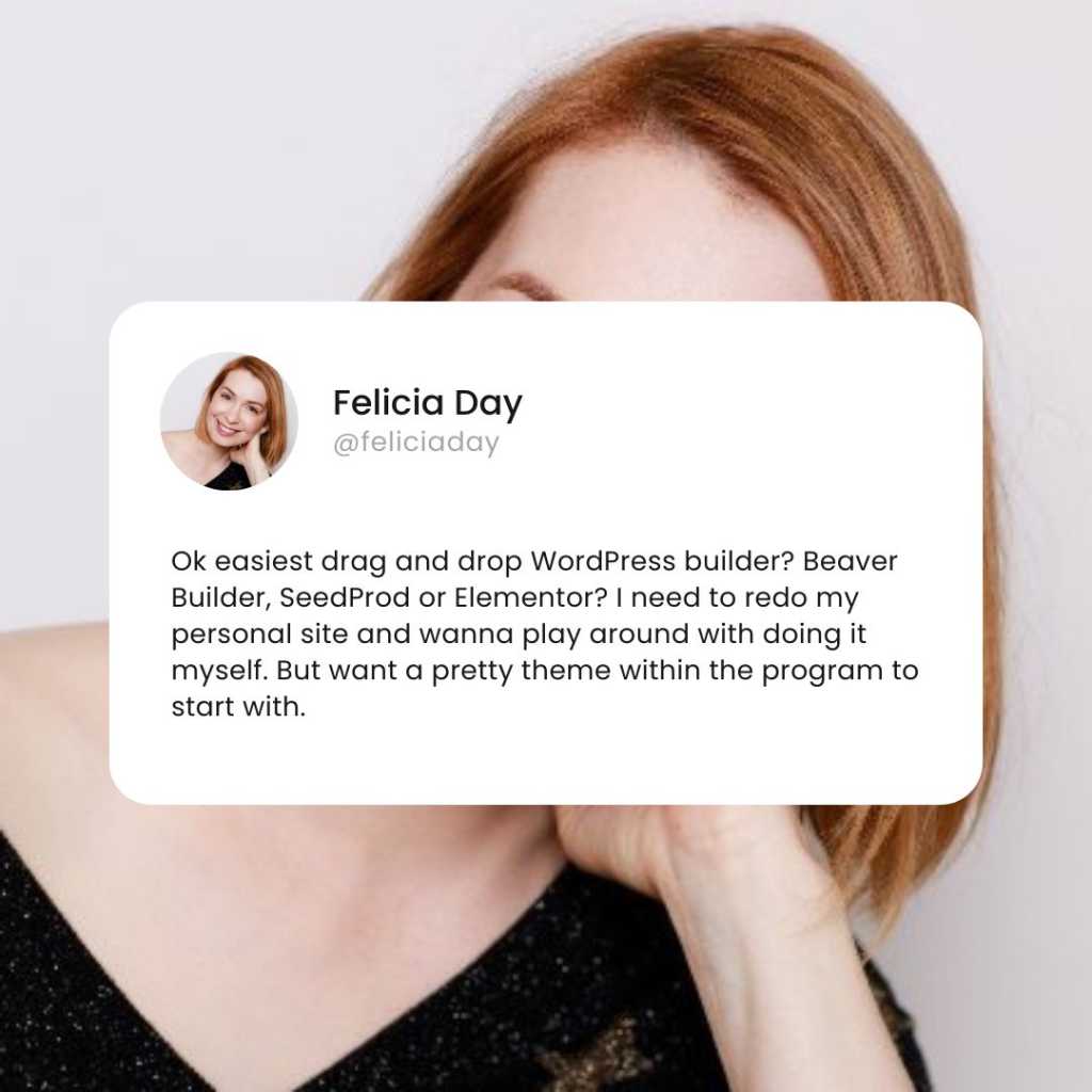 A tweet from Felicia Day.