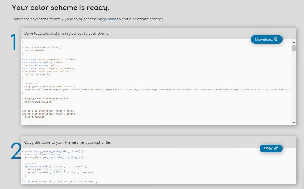 download color scheme