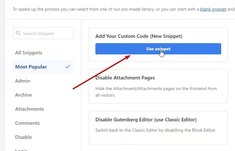 create custom code snippet