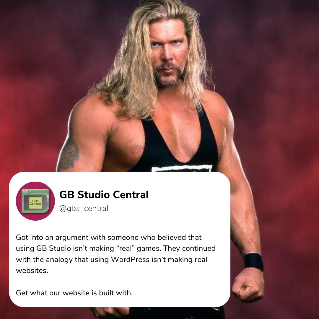 A tweet mentioning WordPress from GB Studio Central.