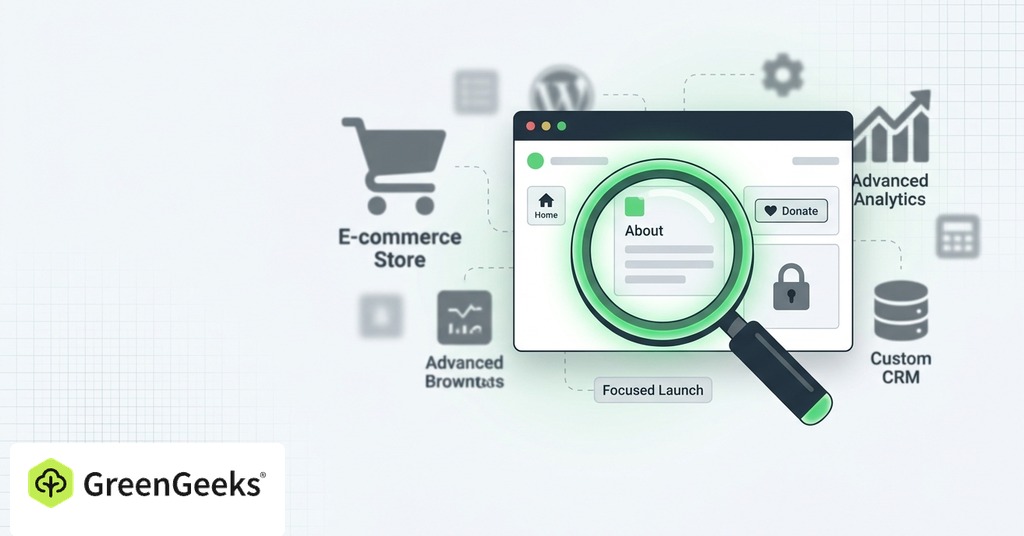GreenGeeks illustration of set the smallest useful scope for nonprofit website setup